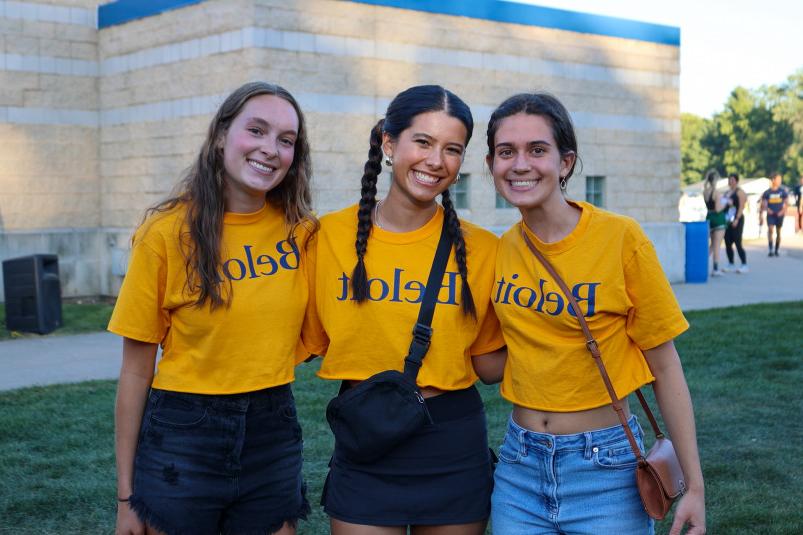 Beloit students at Strong Stadium.